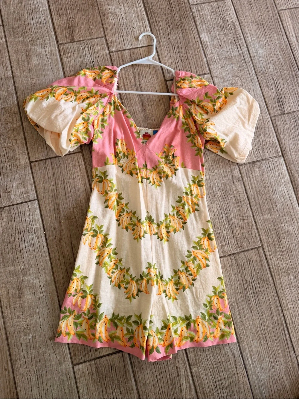 Farm Rio Floral Puff Sleeve Romper
